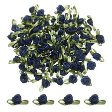 100 St&uuml;ck dunkelblaue Mini-Bandrosen 1,5x2,5 cm