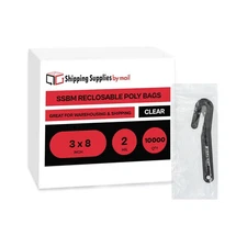 10000 Pcs Clear Reclosable Plastic Zipper Bags Resealable Bag 3 in x 8 in 2 Mil