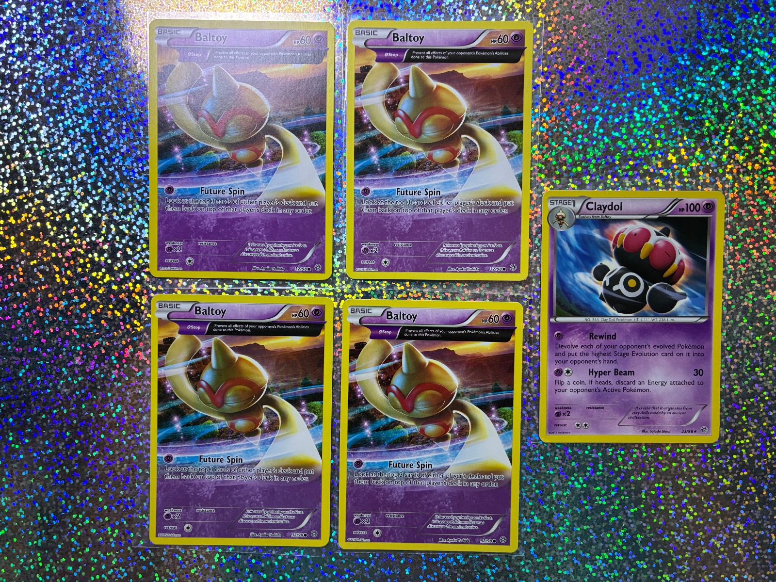Pokemon TCG Ancient Origins Regular Non-Holo: 33/98 Claydol; 32/98 Baltoy