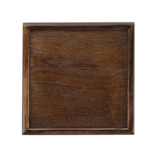 7.1x7.1 Inch Wooden Serving Tray Square Decorative Platter, Brown