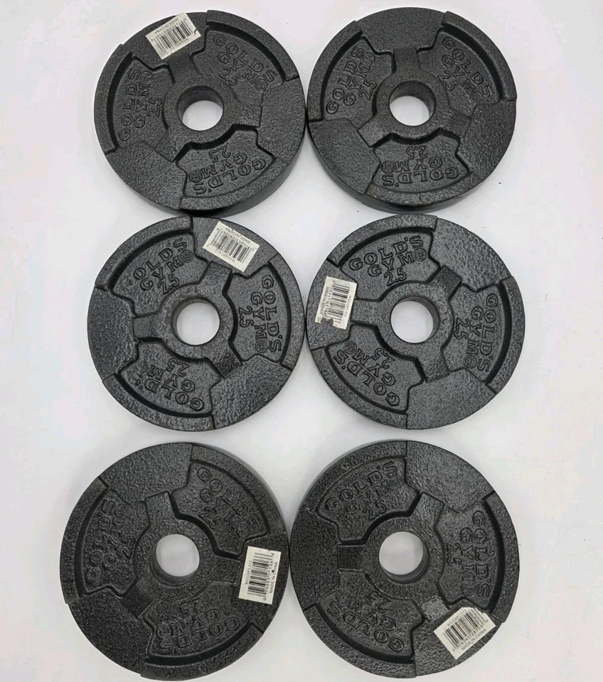 "Placas de peso estándar de 1"" Gold's Gym vintage de 2,5 libras 6x2,5 en total 15 libras" Foto 2 de 3
