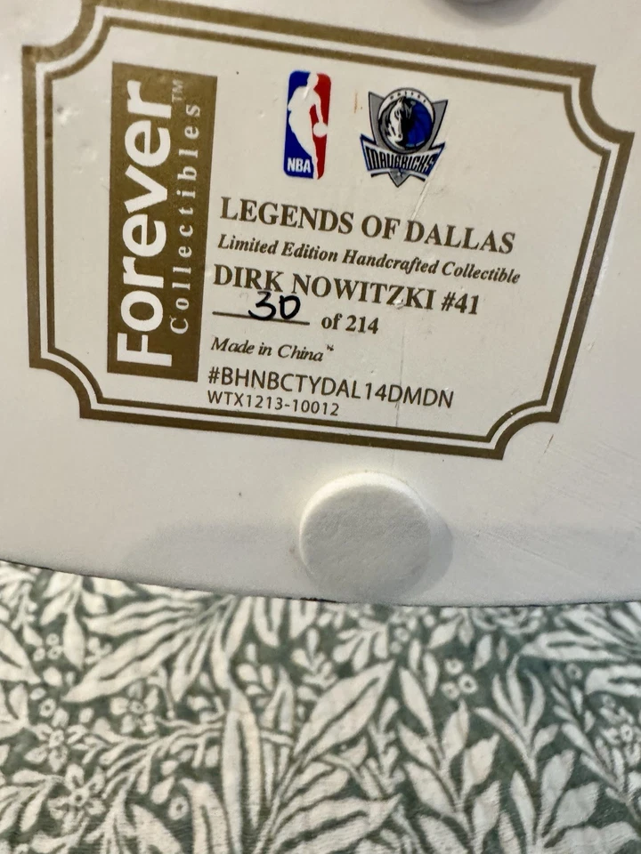 *Enorme 10 pulgadas* Dirk Nowitzki FOCO Bobblehead Mavericks Legends Of Dallas Skyline Foto 2 de 4
