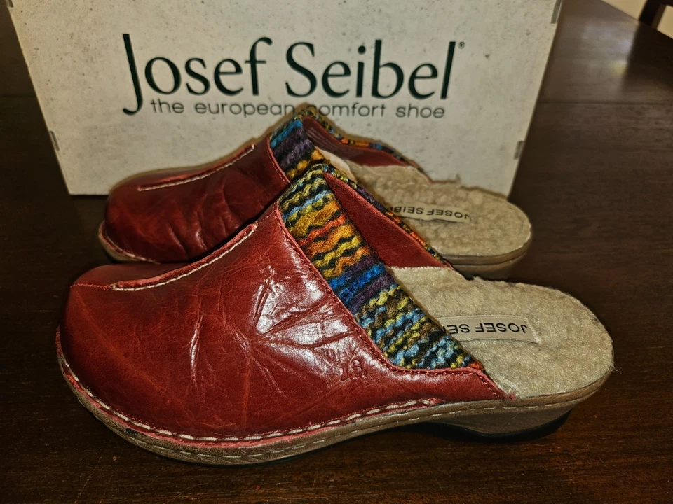 Zueco para mujer Josef Seibel Catolina 59 rojo hibisco talla 38 EE. UU. 7,5 nuevo en caja Foto 4 de 4