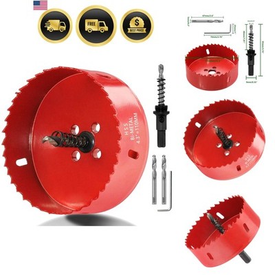 110mm Hole Saw for Wood Metal Plastic Drywall Cornhole Boards 1.46inch Depth