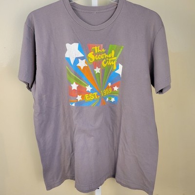The Second City Chicago Est 1959 Graphic T-Shirt Mens XL Gray Short Sleeve