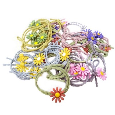 30PCS Elastic Daisies Hair Ties Flower Hair Rope Rings Cute Ponytail Hair Hol...
