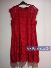 AX Paris Women's Dress Size 24 Wine Lacey Lined