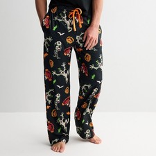DISNEY Mickey Mouse Halloween Men's Pajama Pants Size XL Black/Orange/Green