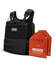 MVRK Adjustable Weighted Vest Tactical MOLLE Fitness w/ Plates 2x 3.75 Lbs NEW