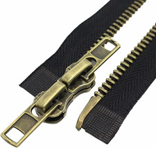  8 34 Inch Antique Brass Two Way Separating Jacket Zipper Right Handed Zipper He