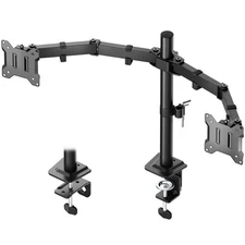 Stable Dual Monitor Stand for 17"–32” Computer Screens, Heavy-Duty Desk Mount...