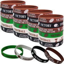 36 PCS Football Motivational Rubber Bracelets - Sports/Football Birthday Party F