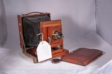 Thornton Pickard Triple Extension 1/2 Plate Folding Bellows Camera + Dark Slide