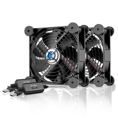 2Pack 120mm Small USB Computer Fan 3 Speed Case Fan For PC Cabinet Receiver Xbox