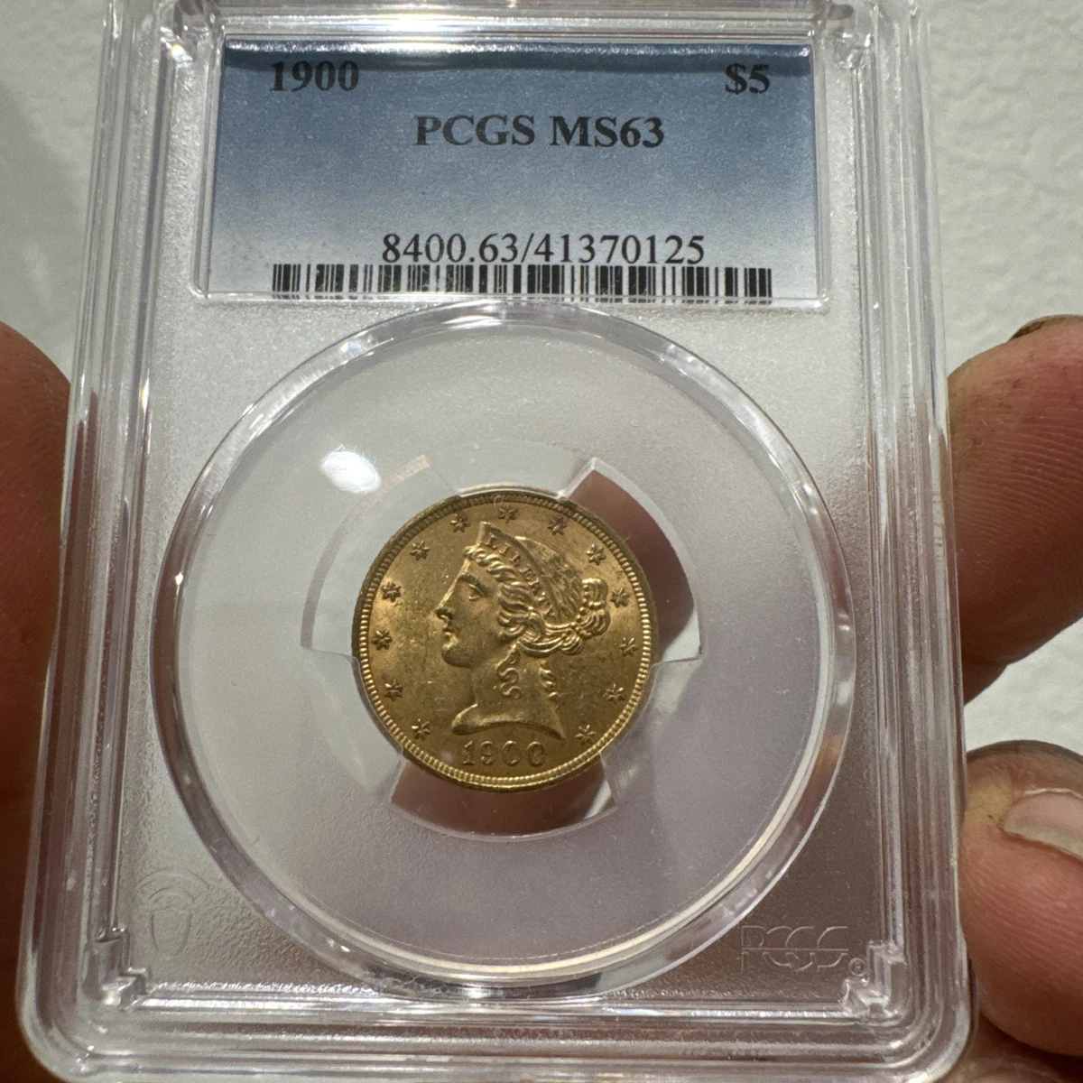 MS 63 Graded 1900 Year Half Eagle $5 US Gold Coins (Pre - 1933