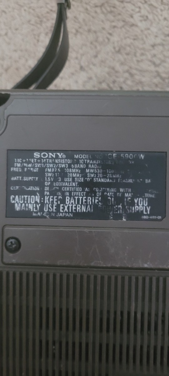 Sony ICF-5900W Portable Multi-Band Radio Receiver for sale online
