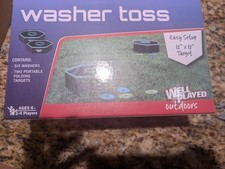Washer Toss Outdoor Game, 2-4 Players. With 6 Washers And 2 Targets. New.
