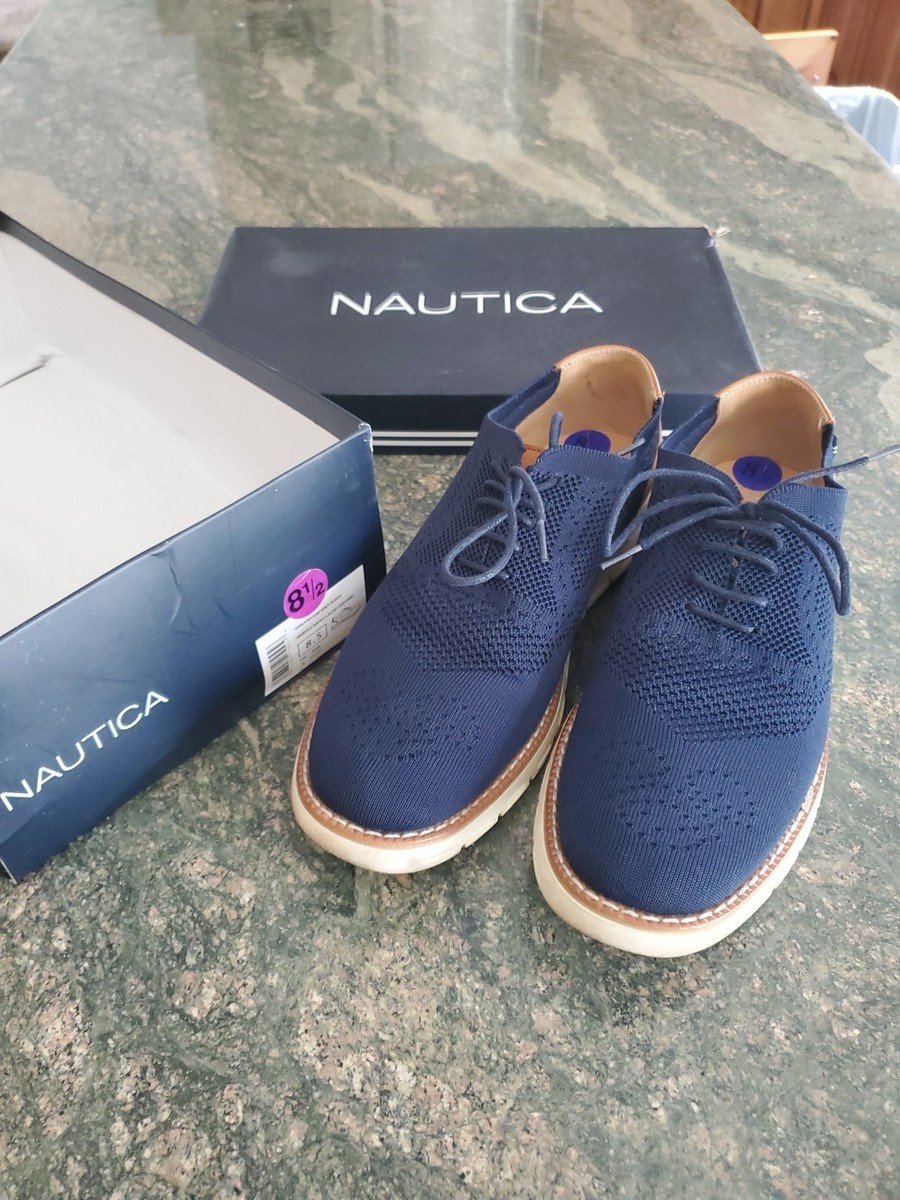 Nautica Wrenwood Knit Mens Navy Blue Wingtip Oxford Dress Shoes Size 9 Men main image 4