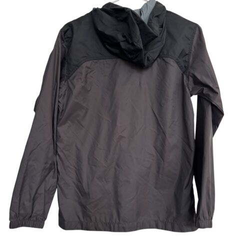 Columbia Boys Jacket Rain Zip up Size L 14/16 Black Gray Hooded Lightweight - Picture 2 of 5