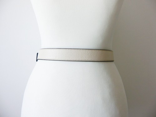Marc Jacobs Reversible Cream/Cornflower Blue Grained Italian Leather Belt, XS/S - Picture 17 of 19