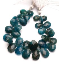 Natural Gem Neon Blue Apatite 11x9 to 14x11 mm Size Pear Cut Beads 6.5" Strand