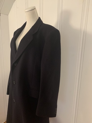 Vintage di Benedetto Cashmere Wool Coat Black Long Made In Italy *FAST SHIP* - Picture 6 of 15
