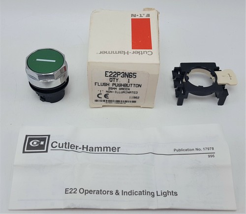 Neu Eaton Schneidhammer Unterputz Drucktaster E22P3N65 25 mm grün I unbeleuchtet - Bild 1 von 3