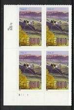 Sc # 3773 ~ Plate # Block ~ 37 cent Ohio Statehood, 200th Anniversary (fc21)