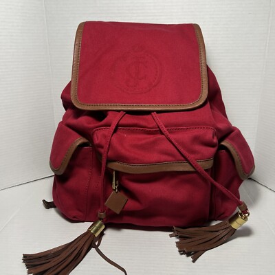 Juicy Couture Red Velvet Backpack Trinity Canvas Yhru3112 MSRP $198. NEW