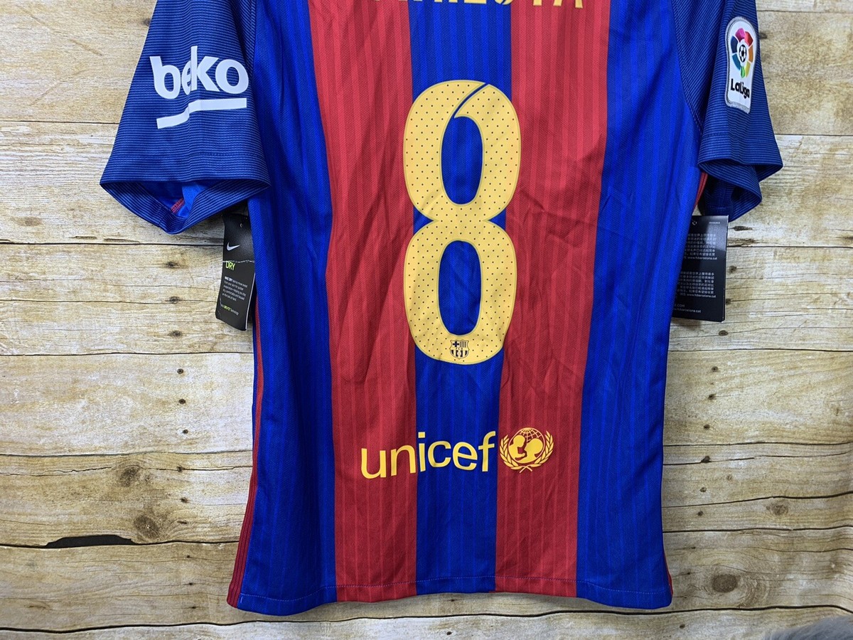 NWT Nike 2016/17 FC Barcelona Home Jersey #8 Andres INIESTA