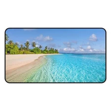Beach Pad Protector, Tropical Beach Desk Mat, Laptop Desk Pad, Computer Desk Mat