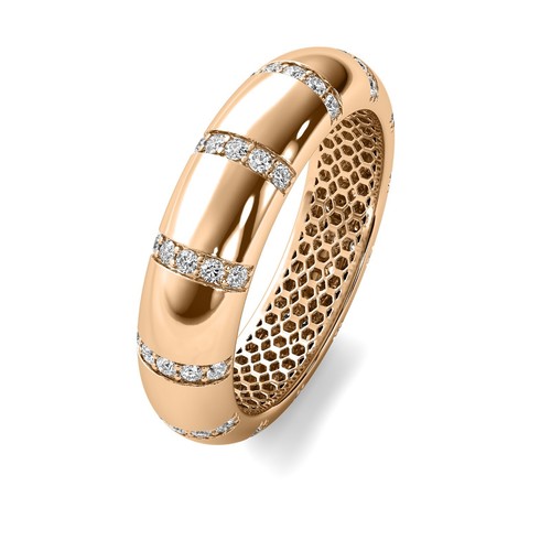 Grown Diamond Eternity Ring 14k Rose Gold Grad Gifts - .30Ct Fancy Round Cut Lab