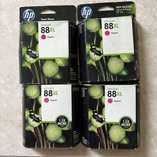 4 Pack New Genuine HP 88XL Magenta Ink Lot C9392AN Four Box Oem 88 XL EXP 14