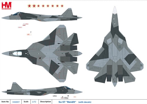 Hobby Master 1/72 HA6807 SU-57 Felon "Bandit" Top Gun II with decals PRE ORDER