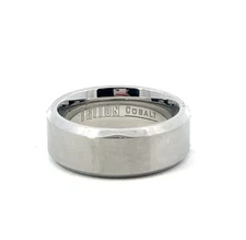 Men's Triton Cobalt 8mm Beveled Edge Band Ring