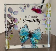 Ganz There's Beauty in Simplicity - Beveled Glass Block Gift
