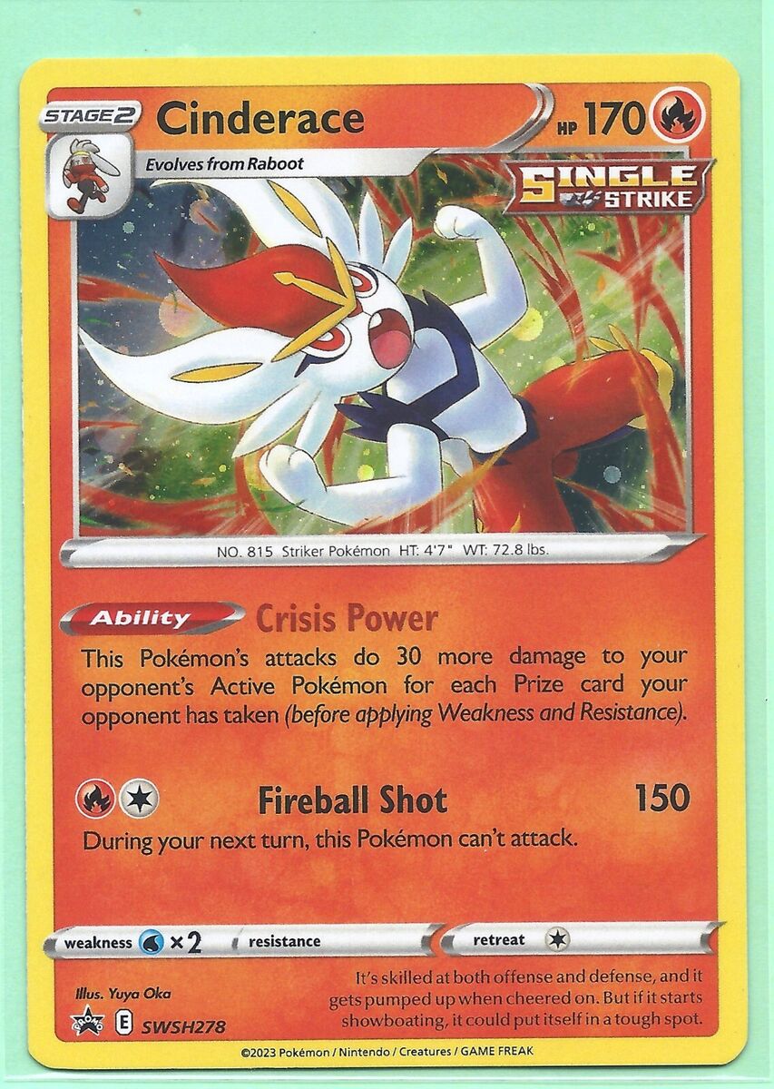 CROWN ZENITH POKEMON CINDERACE PROMO CARD SWSH278 CROWN ZENITH POKEMON CINDERACE PROMO CARD SWSH278