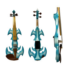 High quality Blue solid wood Song art streamline 4 strings electric violin 4/4