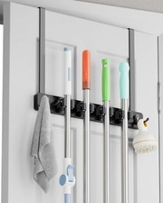 Over the Door Broom Holder Mop and Broom Holder Door Mount Hanging Broom Hold...