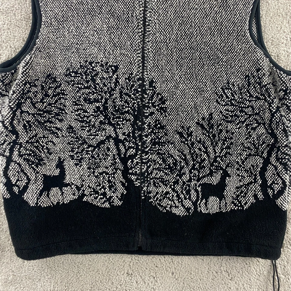 BIG CHILL Chaleco Cremallera Completa Chaqueta Para Mujer XL Polar Gris Hecho en EE. UU. Ciervo Suave En Los Árboles Foto 2 de 4