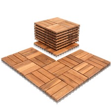 Terrassenfliesen Balkon Bodenbelag Wetterfest 1m² Holzfliesen 30x30cm Garten