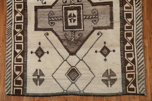 Vintage Ivory Gabbeh Tribal 3x5 Rug Hand-knotted Wool Carpet - 第 5/12 張圖片
