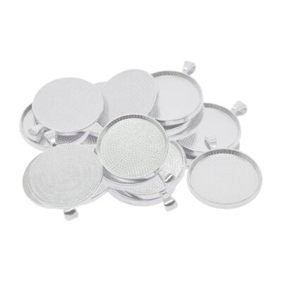 10 Stück Runde Anhänger Cabochon Einfassung Fassungen Fächer Cabochon