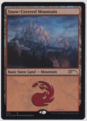 MTG Foil 1X Snow-Covered Mountain X1 Secret Lair (#004) Magic - NM/MT