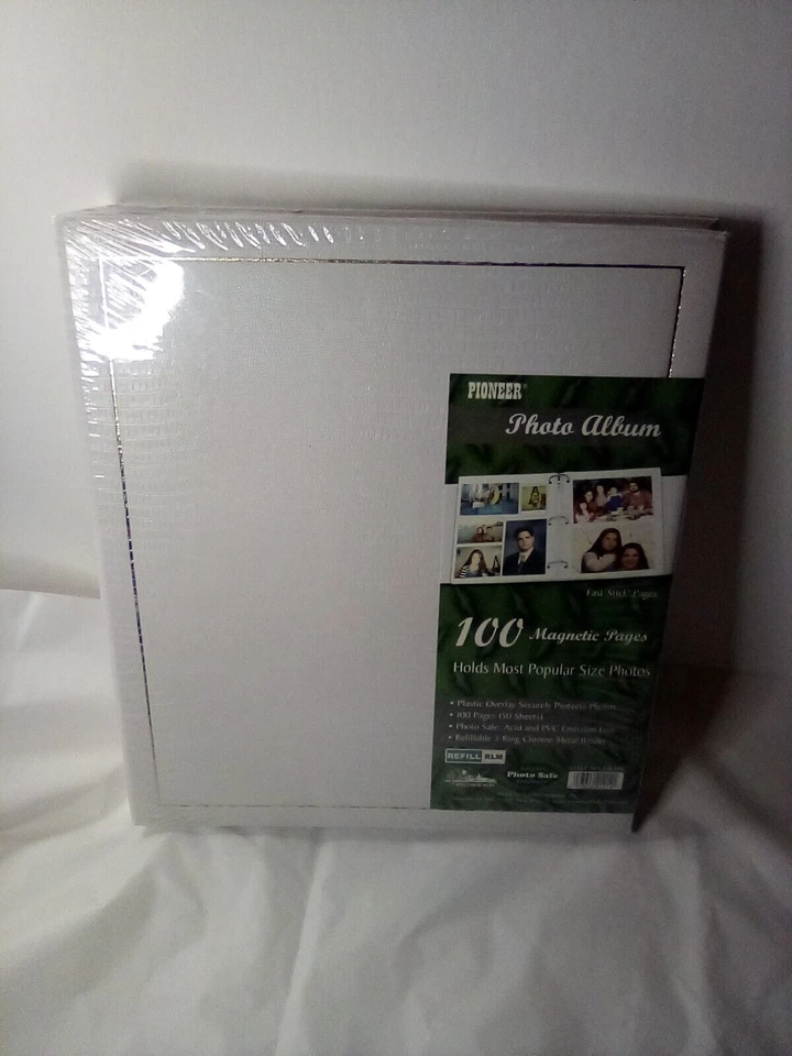 Álbum de fotos Pioneer 100 páginas magnéticas recargables 3 anillos páginas de palo rápido nuevo Foto 3 de 4