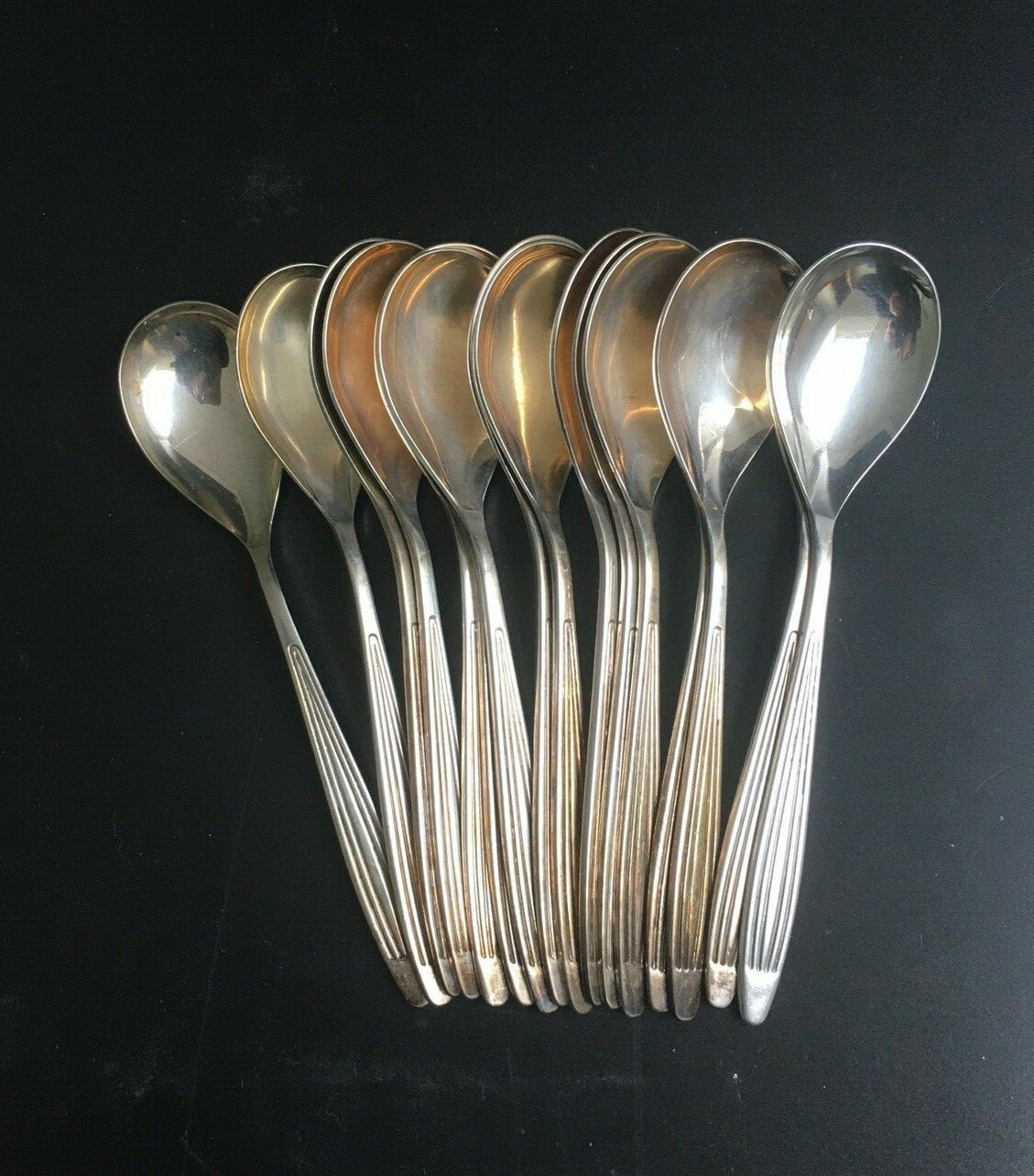 16 Dessert- Kompot- Eislöfel versilbert