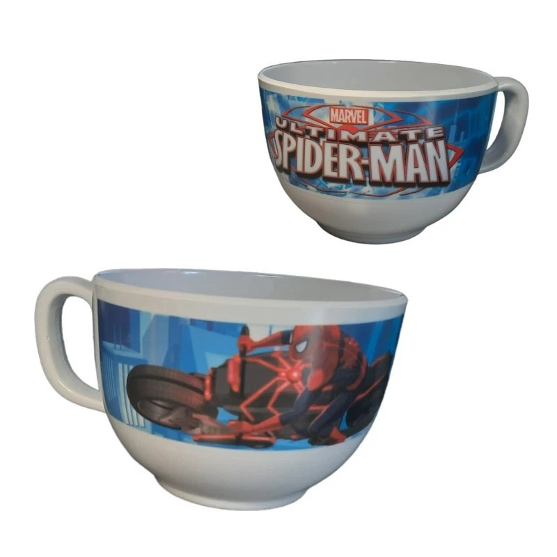 Set Pappa Spiderman in Melamina - Piatto, Tazza e Posate in Zainetto Trasparente - Immagine 4 di 4