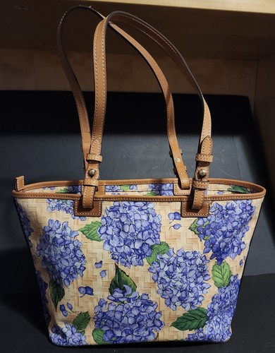 Dooney Bourke lila gelb groß Shopper Tasche Hortensien Kollektion Umhängetasche - Bild 4 von 23