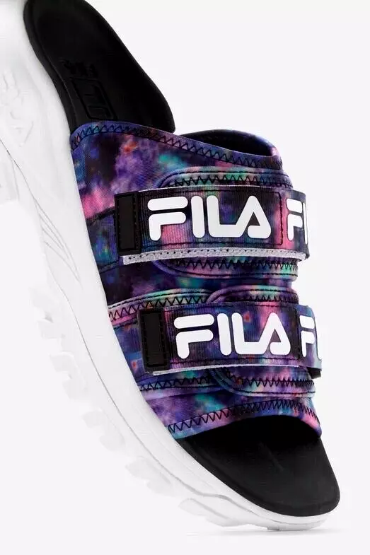 FILA Disruptor Outdoor Tie Dye Slide Sandal Womens Sz 9 Multicolored Slip On NEW