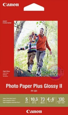 Canon Photo Paper Plus Glossy II PP-301 (10×15 cm)   50 Blatt Premium-Charge